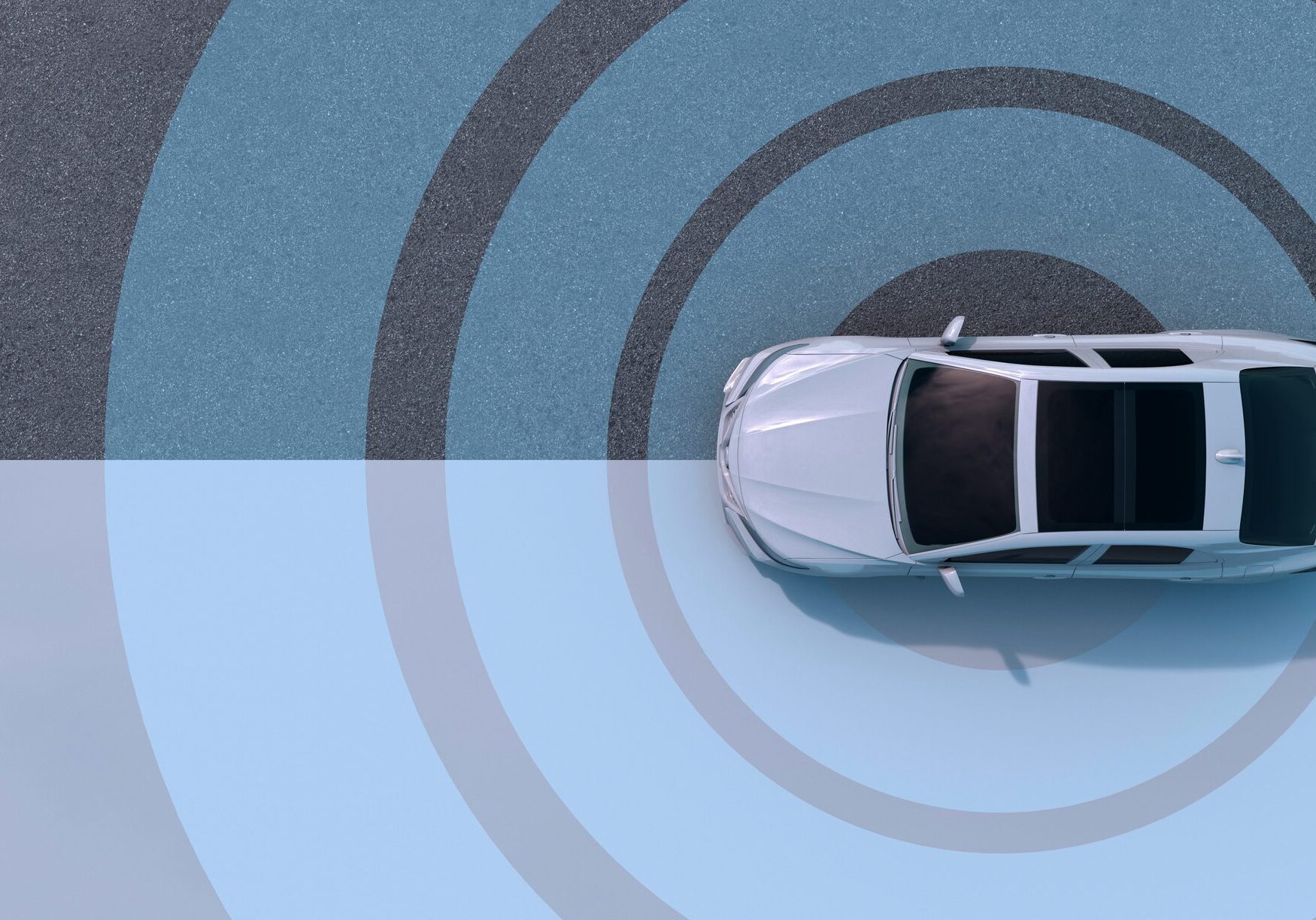 Top-down self-driving car with sensor rings